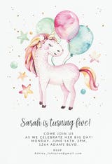 Loveable unicorn - Birthday Invitation